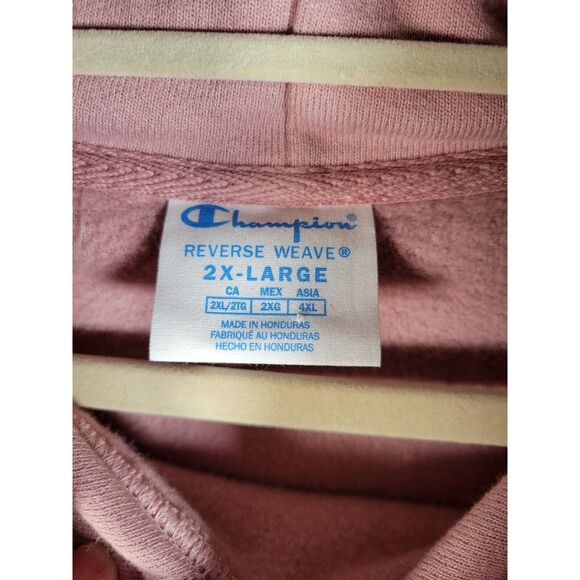 Champion Reverse Weave Cropped Cut-Off Hoodie  2X Triple Outline Logo Spellout - Picture 7 of 9